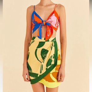 FARM Rio Mixed Rainbow Toucans Crop Top & Skirt set